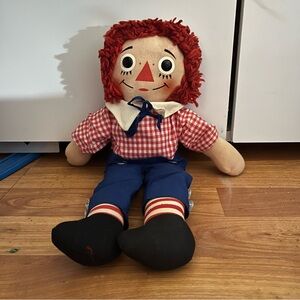 Vintage Classic Raggady Andy Doll with Red Hair and Blue Outfit